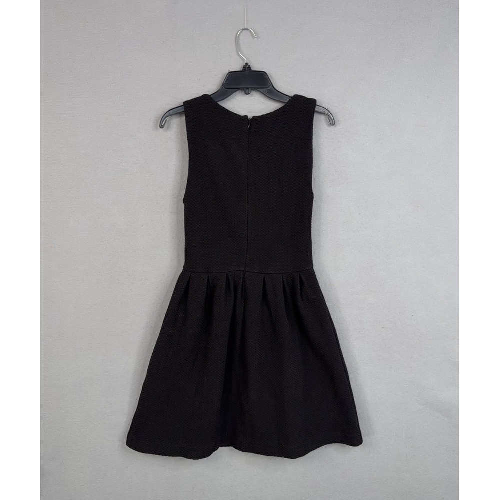 Ganni Dress Womens Medium Black Textured Fit Flare Sleeveless Scoop Neck Mini - Picture 7 of 12